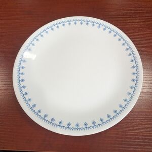 Vintage Corelle Snowflake Blue Dinner Plate